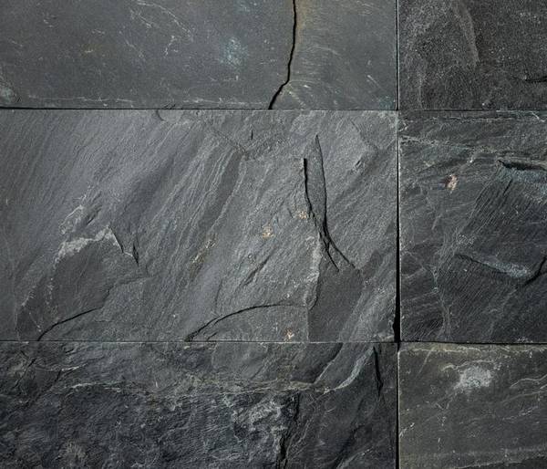 Charcoal riven slate with fine pale veins