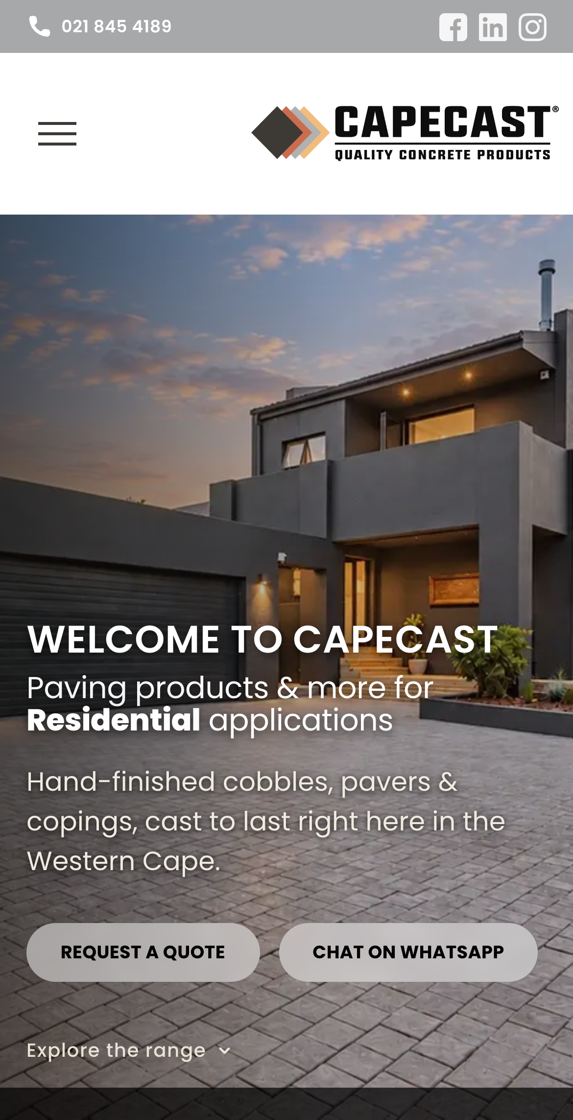 CAPECAST's new homepage